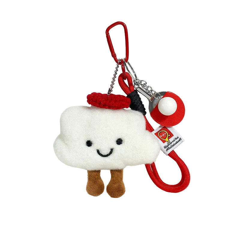Plush Cloud Bag Charm, Smiling Cloud Keyring, 16 cm, PP Cotton, Four Versions, side view