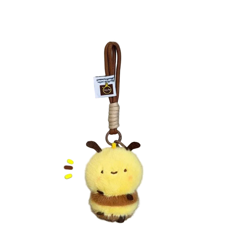 Plush Bee Bag Charm – Soft Toy Bee Keyring or Lanyard, 11 cm, Single or Pair