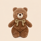 Soft plush teddy bear soft toy sitting upright, classic and New Year styles – view 8 of 8