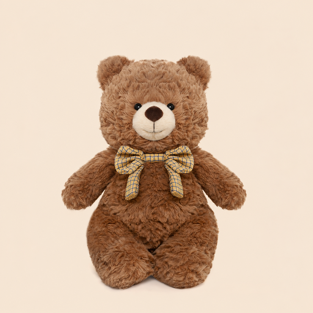 Soft plush teddy bear soft toy sitting upright, classic and New Year styles – view 8 of 8