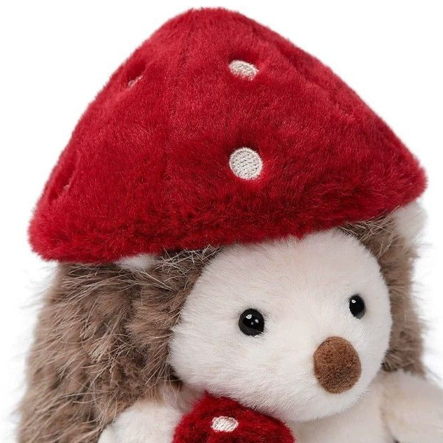 Hedgehog Plush Toy with Mushroom Hat – Soft Stuffed Animal Doll | 18 cm