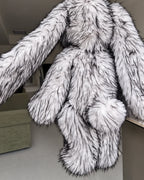 Giant Faux Fur Bunny Plush Toy 70cm - Arctic White Long Pile Soft Rabbit, Large Cuddly Gift