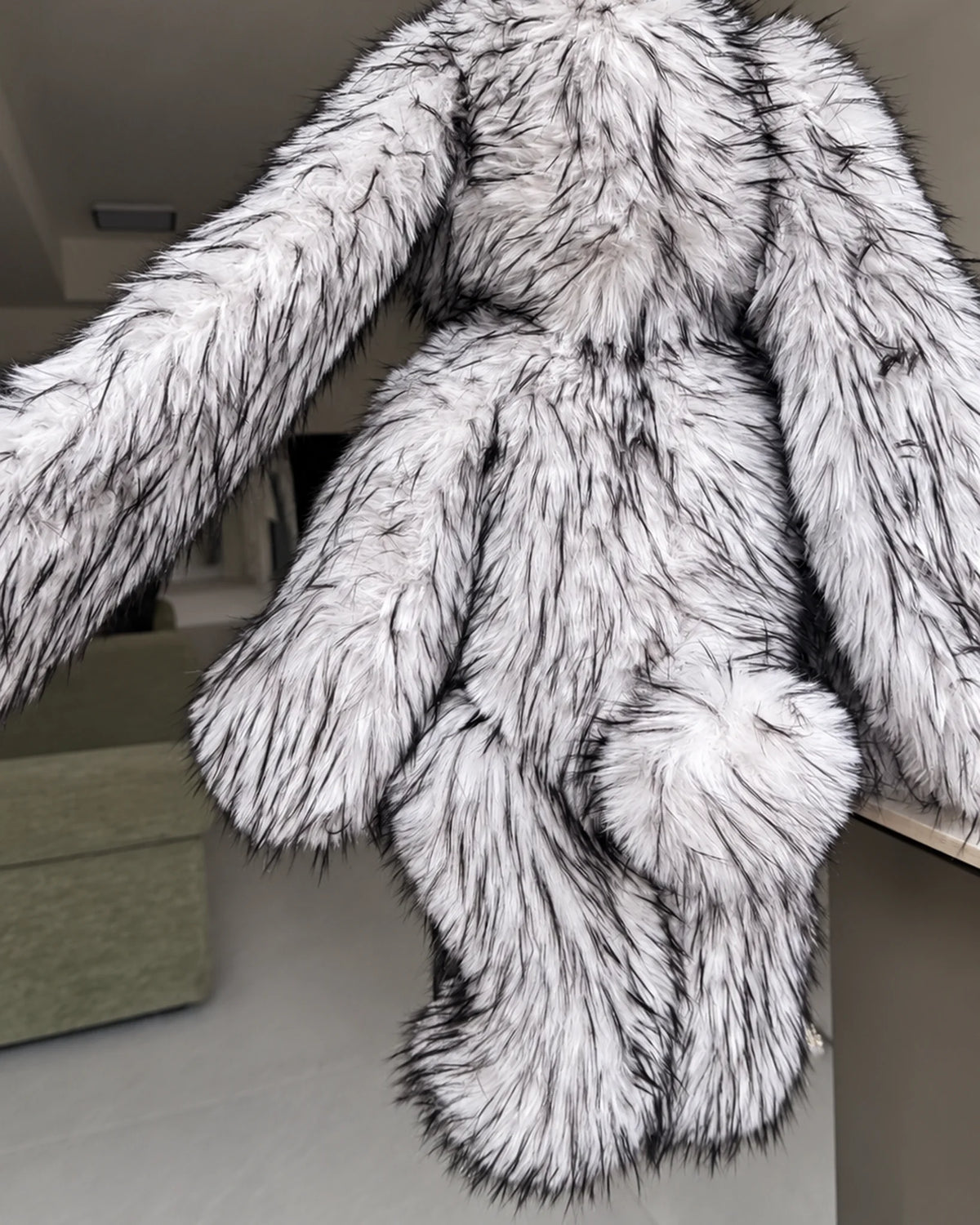 Giant Faux Fur Bunny Plush Toy 70cm - Arctic White Long Pile Soft Rabbit, Large Cuddly Gift
