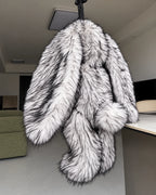 Giant Faux Fur Bunny Plush Toy 70cm - Arctic White Long Pile Soft Rabbit, Large Cuddly Gift
