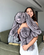 Giant Lilac Faux Fur Bunny Plush Toy 70cm - Frosted Purple Long Pile Soft Rabbit, Large Gift