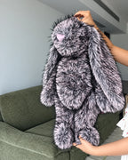 Giant Lilac Faux Fur Bunny Plush Toy 70cm - Frosted Purple Long Pile Soft Rabbit, Large Gift