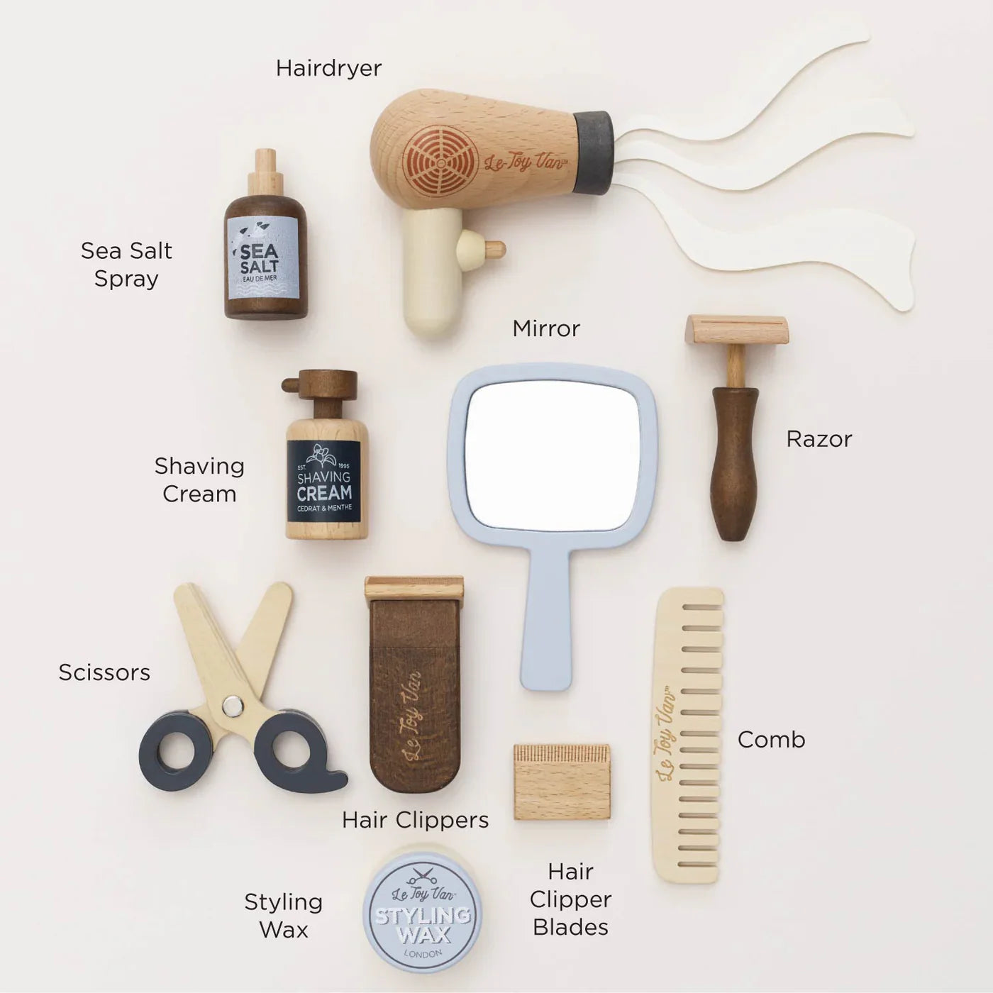 Wooden Hairdresser & Barber Kit - 12 Pieces - FSC Certified