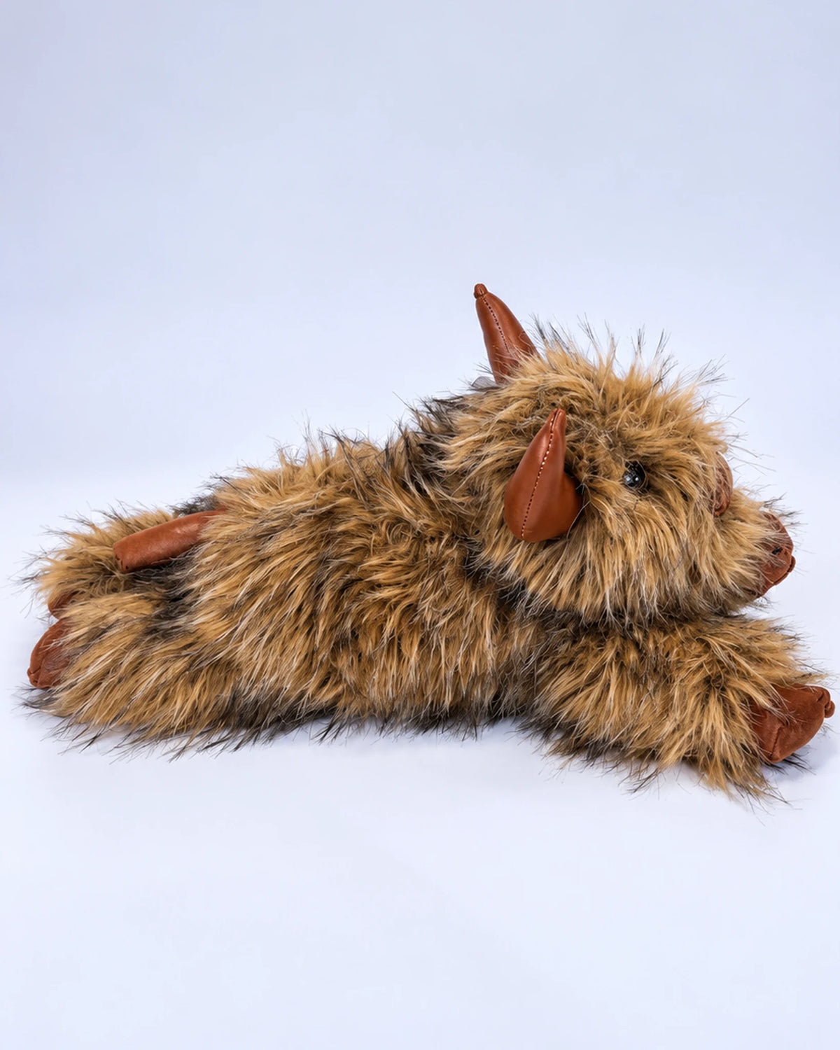 Golden Tan Highland cow plush toy 40cm, side view