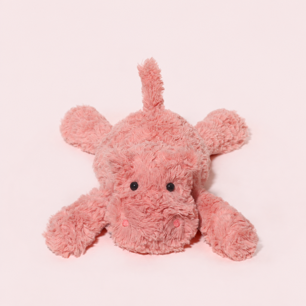 Short-plush animal soft toys including bunny, fox, elephant and hippo, 35 cm – Hippo