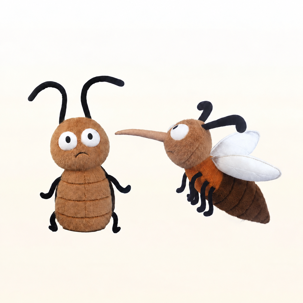 Plush insect soft toys including a mosquito, bee, ladybird, caterpillar and firefly – view 13 of 23