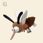 Plush insect soft toys including a mosquito, bee, ladybird, caterpillar and firefly