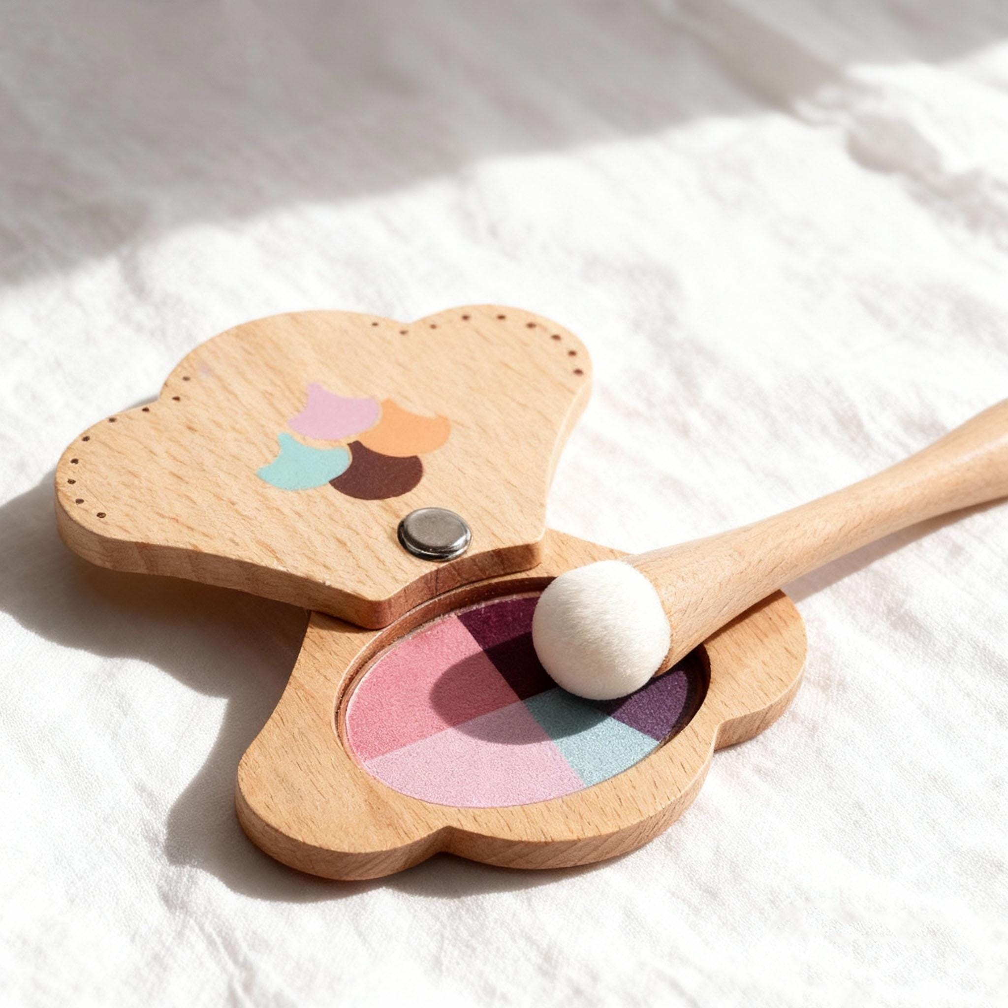 Wooden Kids Makeup Set - Pretend Play Hair Salon - 8 Pieces
