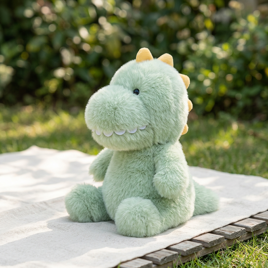 Small soft-pile plush animals including dinosaur, elephant and rabbit – view 7 of 13
