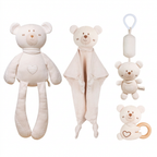 Four piece animal baby comforter gift set with soft toy, comforter and gift box – view 5 of 12