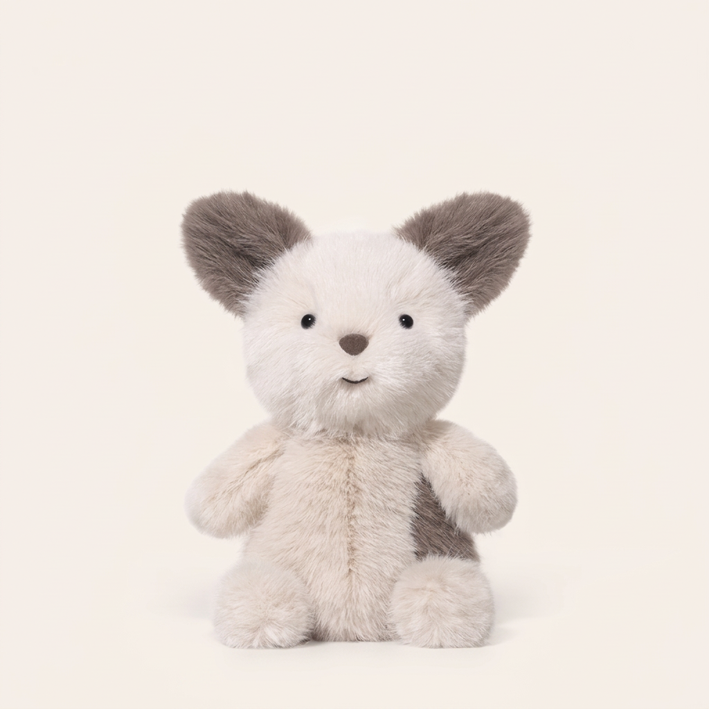 Small soft-pile plush animals including dinosaur, elephant and rabbit – Dog, 25cm
