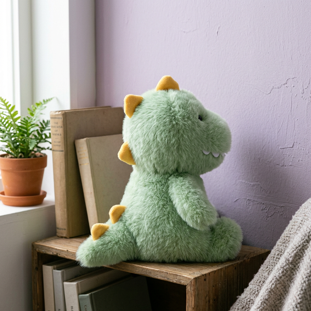 Small soft-pile plush animals including dinosaur, elephant and rabbit – view 9 of 13