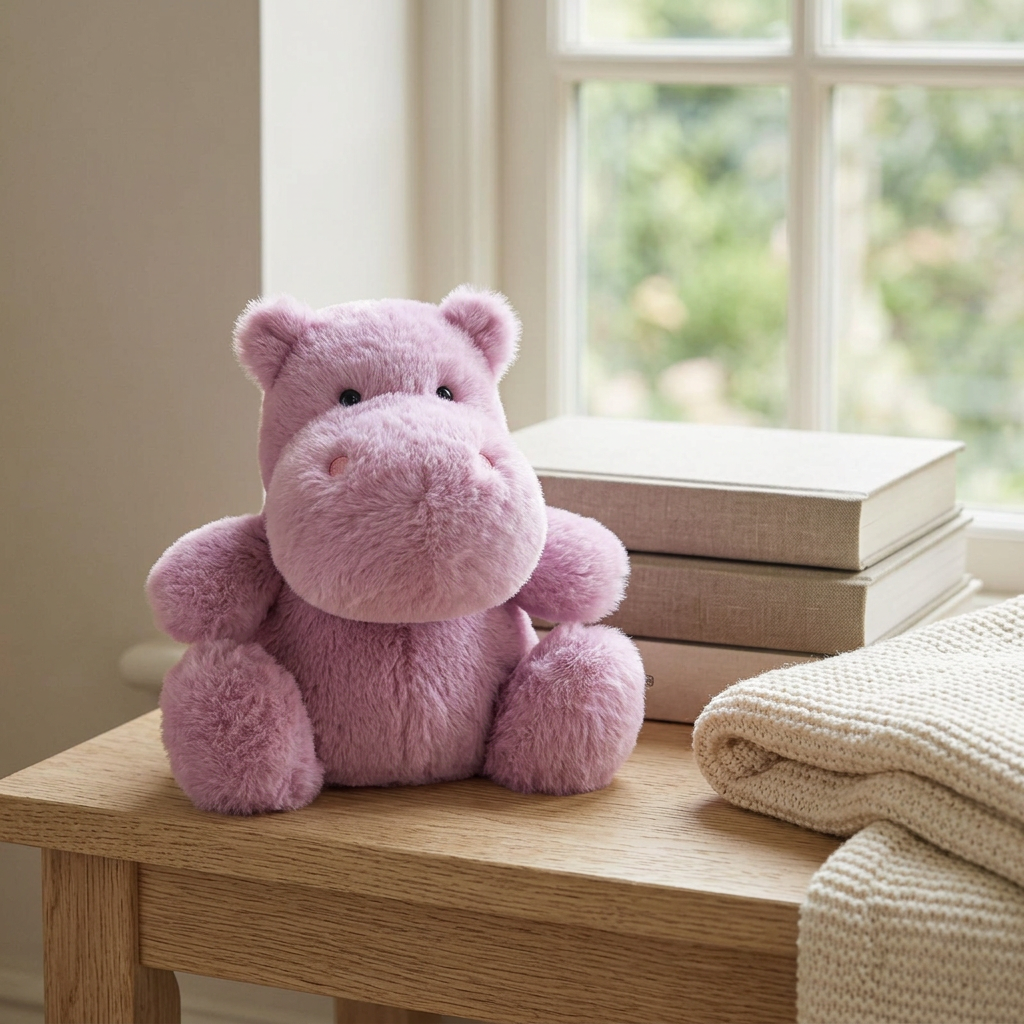 Chunky sitting plush animals: elephant, hippo, cow, frog, monkey and fox – view 10 of 14