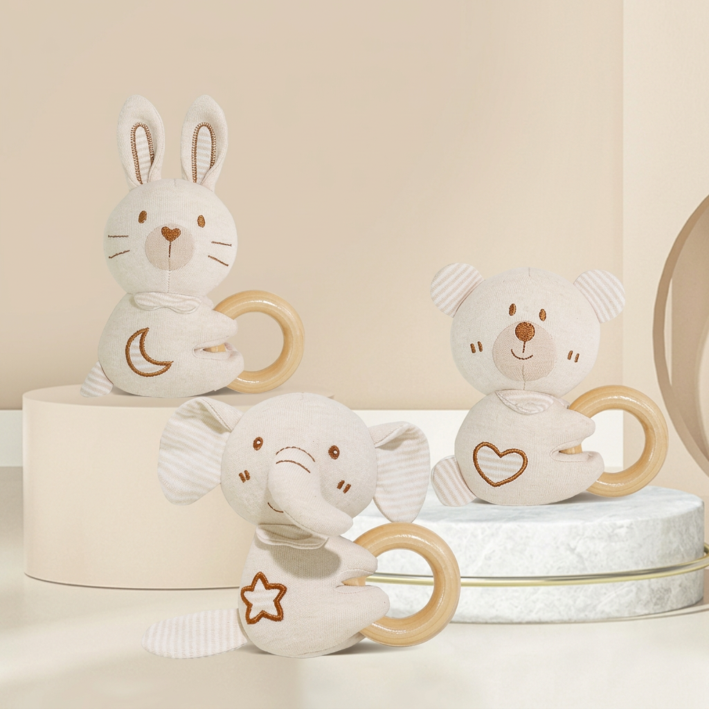 Four piece animal baby comforter gift set with soft toy, comforter and gift box – view 4 of 12