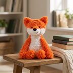 Seated plush border collie, fox, monkey and red panda with weighted bases – view 10 of 12