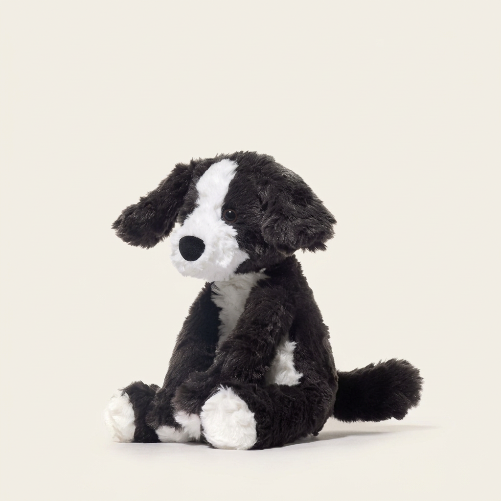 Seated plush border collie, fox, monkey and red panda with weighted bases – view 4 of 12