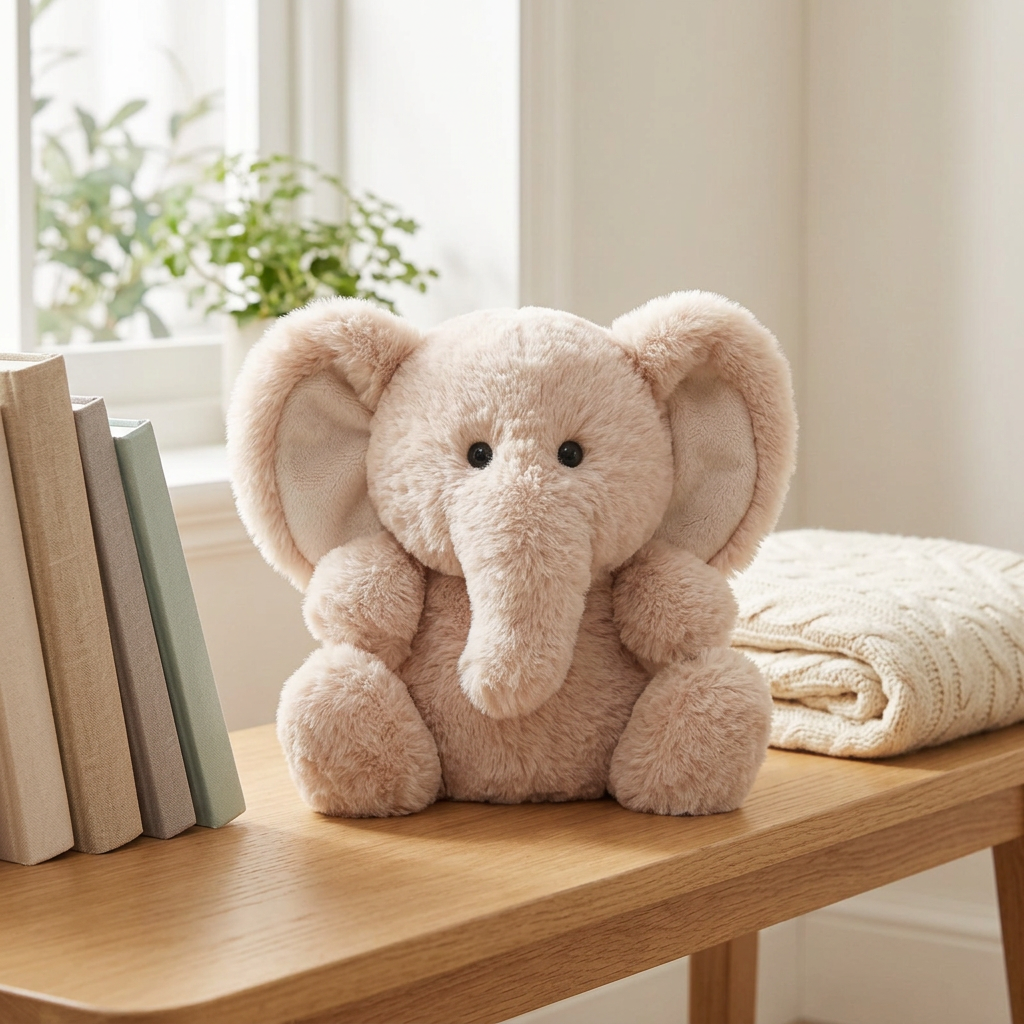 Chunky sitting plush animals: elephant, hippo, cow, frog, monkey and fox – view 9 of 14