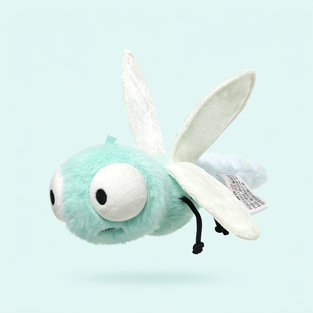 Funny insect plush soft toy with big expressive eyes – Dragonfly, 21cm