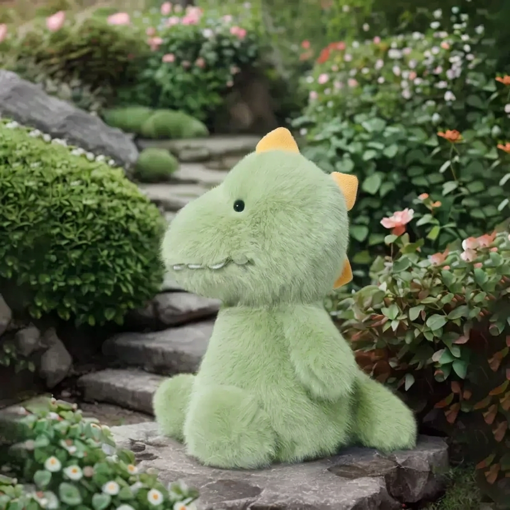 Small soft-pile plush animals including dinosaur, elephant and rabbit – view 10 of 13