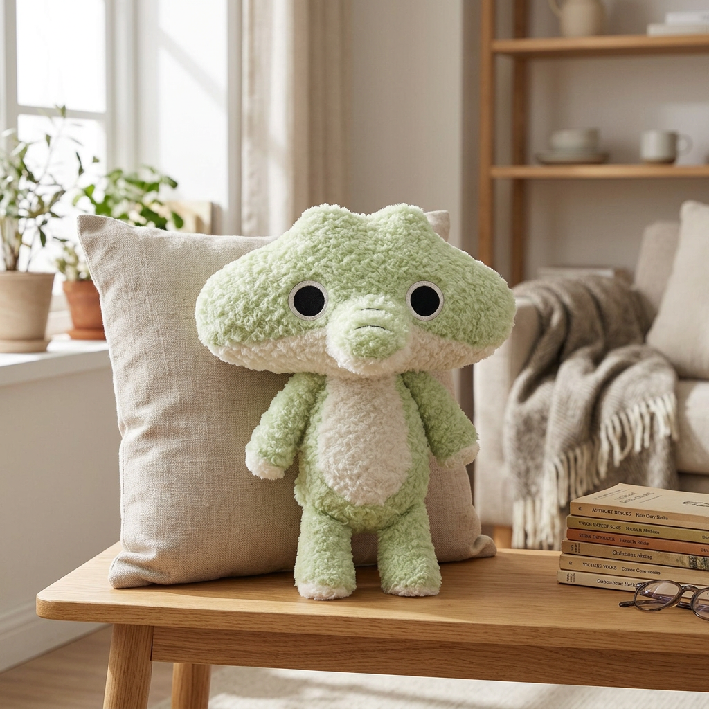 28cm plush koala, wolf or crocodile with oversized head and curly fur – view 7 of 9