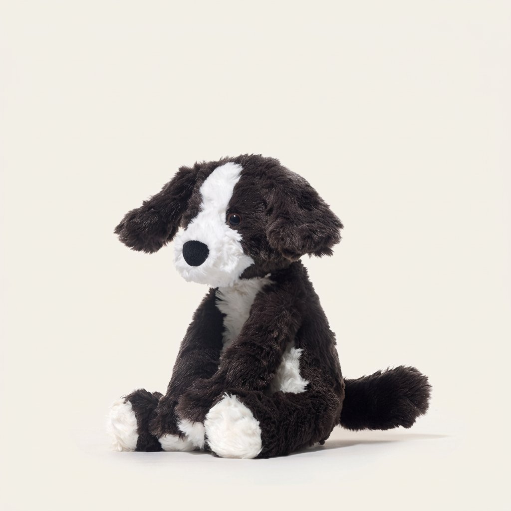 Seated plush border collie, fox, monkey and red panda with weighted bases – view 6 of 12
