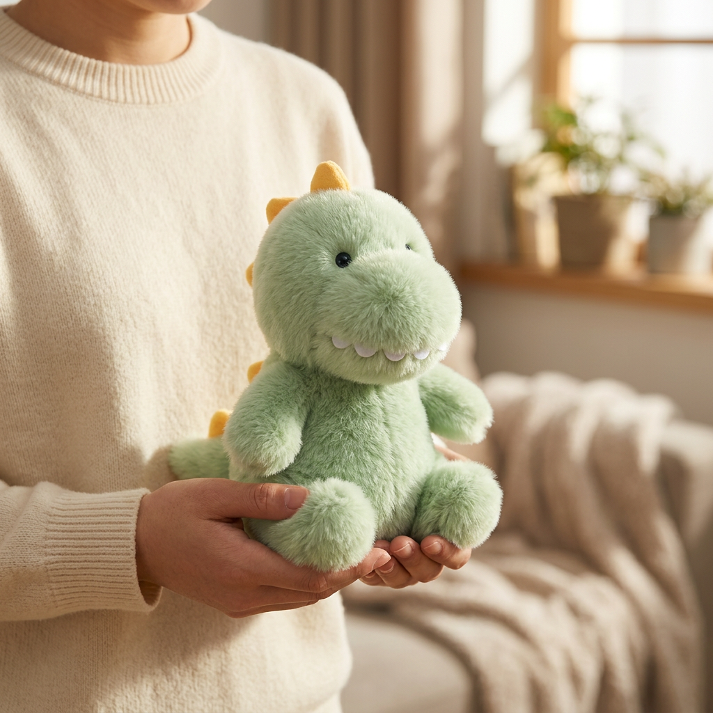 Small soft-pile plush animals including dinosaur, elephant and rabbit – view 8 of 13