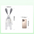 White bunny hand puppet comforter with grey bow tie and baby cloth book – view 8 of 8