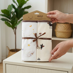 Two square printed baby wrap blankets with bound edges – view 13 of 14