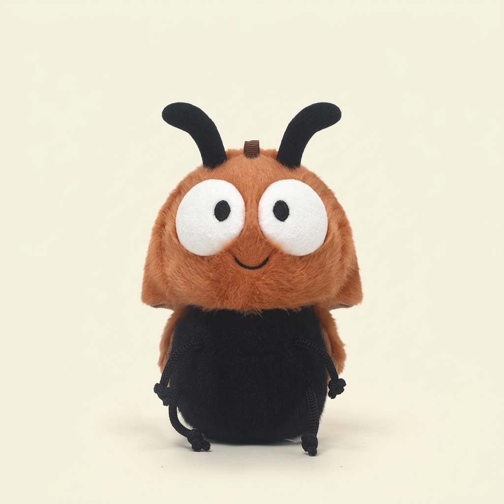 Funny insect plush soft toy with big expressive eyes – Ladybird, 17cm
