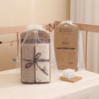 Two square printed baby wrap blankets with bound edges – view 8 of 14