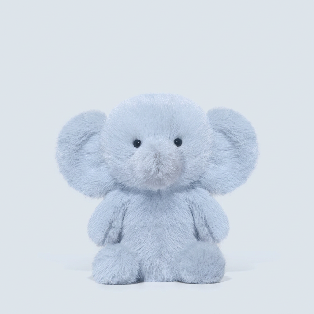 Small soft-pile plush animals including dinosaur, elephant and rabbit – Elephant, 22cm