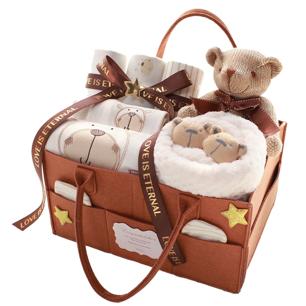 15 piece baby clothes gift set in bear or bow tie design – Bear, 15 Pieces, 0-3 Months