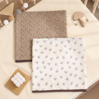 Two square printed baby wrap blankets with bound edges – view 11 of 14