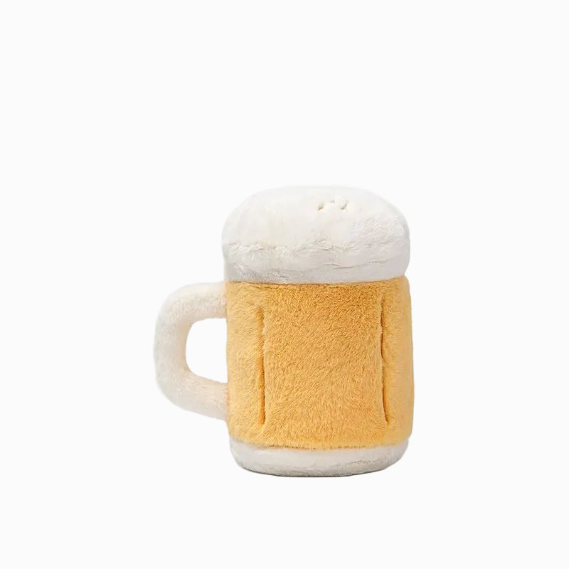 Beer Mug Plush Toy – Soft Stuffed Food Doll with Smiling Face | 18 cm