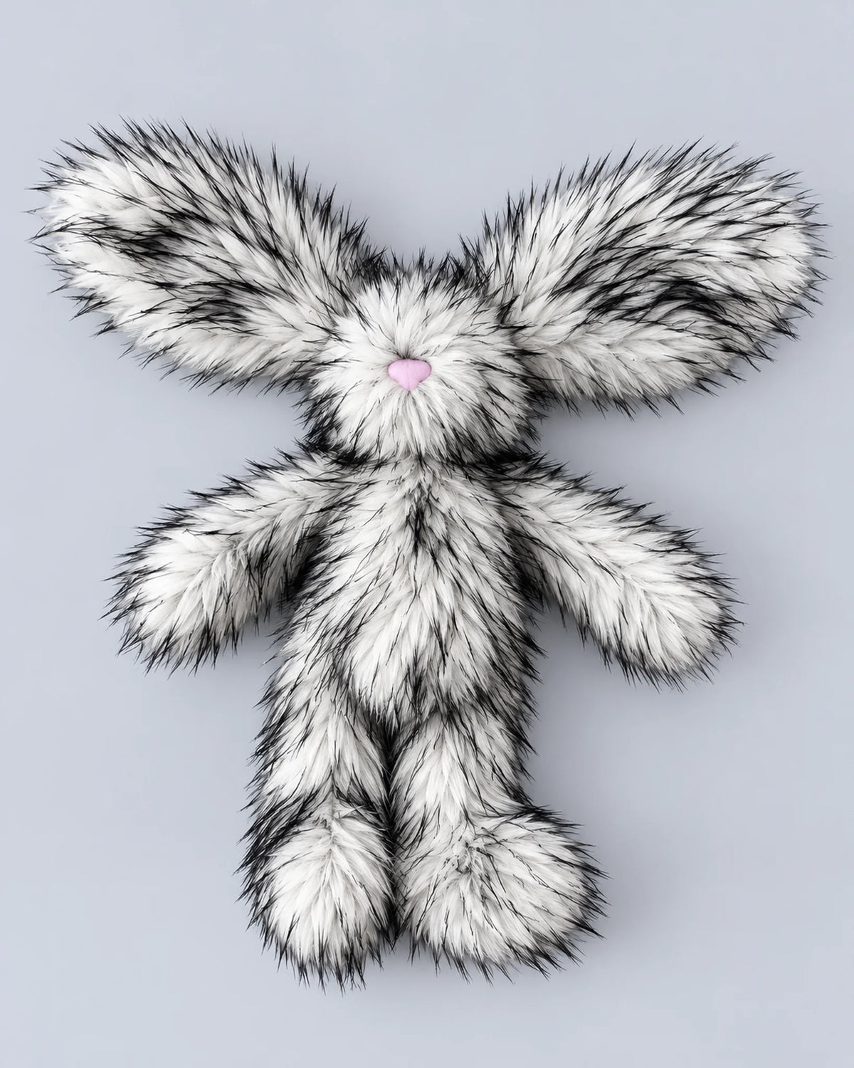 Faux Fur Bunny Plush Toy 45cm - Long Pile Soft Rabbit with Floppy Ears, Pink, Red or White