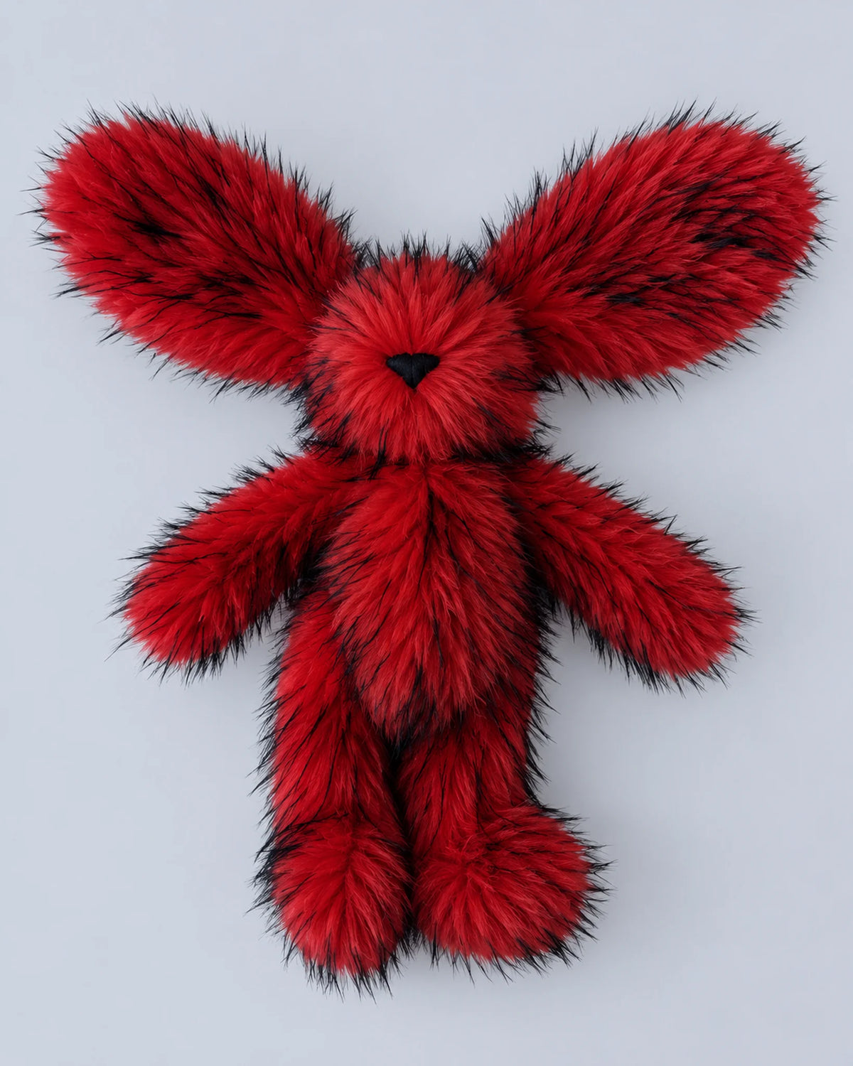 Faux Fur Bunny Plush Toy 45cm - Long Pile Soft Rabbit with Floppy Ears, Pink, Red or White