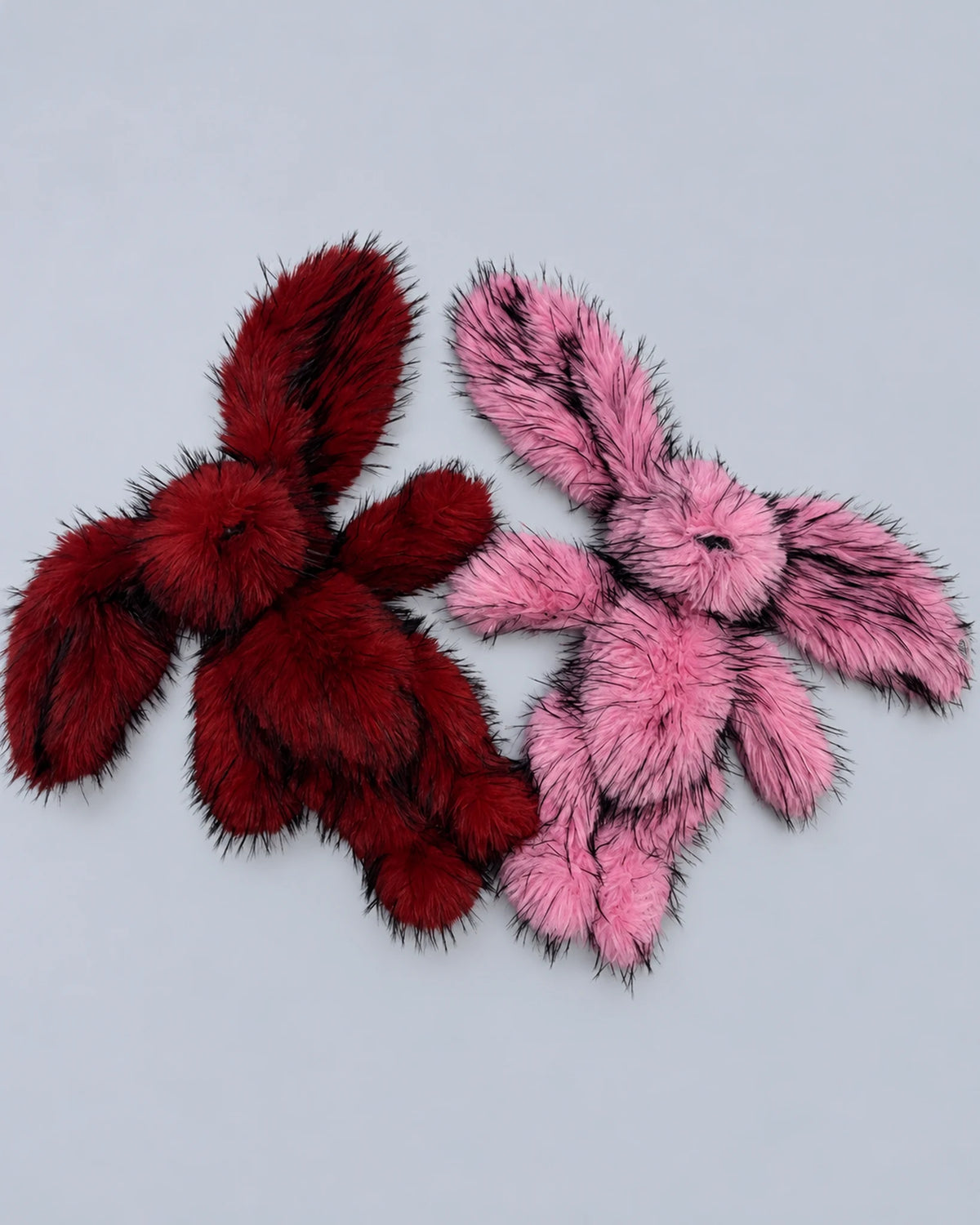 Faux Fur Bunny Plush Toy 45cm - Long Pile Soft Rabbit with Floppy Ears, Pink, Red or White