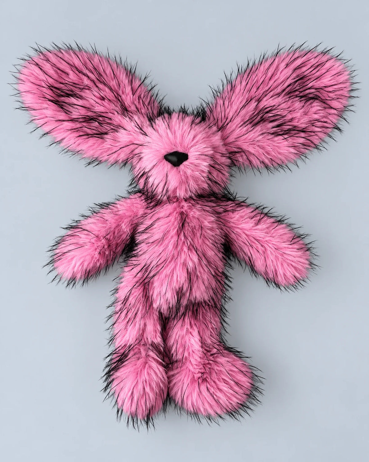 Faux Fur Bunny Plush Toy 45cm - Long Pile Soft Rabbit with Floppy Ears, Pink, Red or White