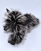 Smoky Black Highland cow plush toy 40cm, top view