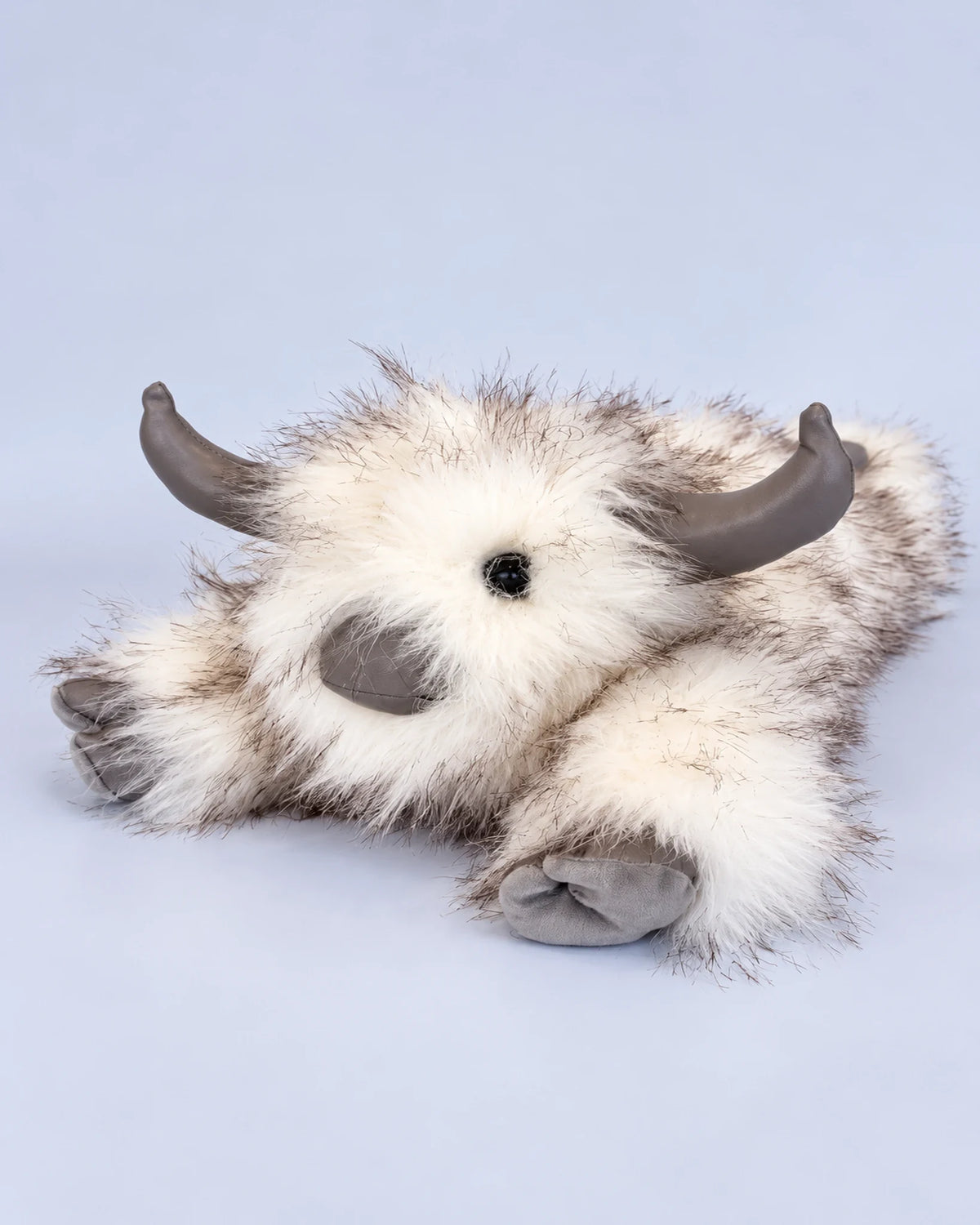 Frost White Highland cow plush toy 40cm, side view