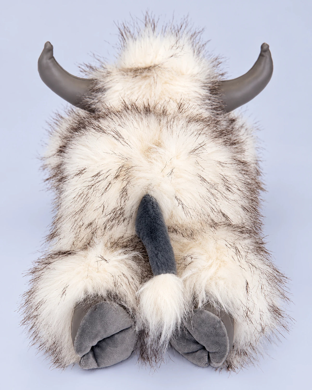 Frost White Highland cow plush toy 40cm, back view