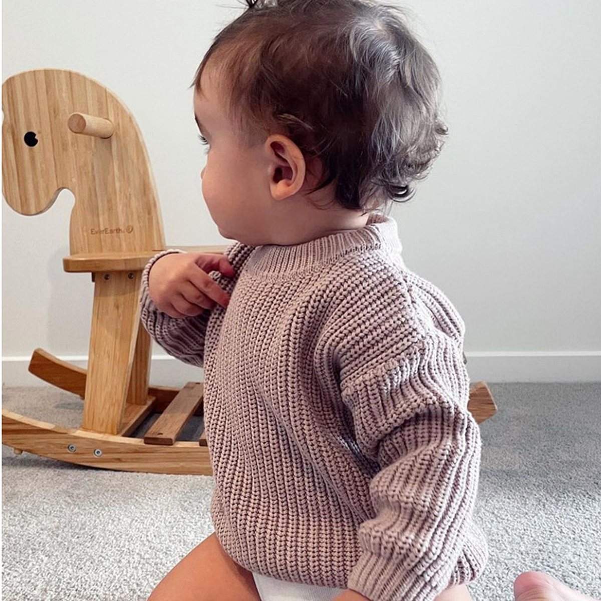 Cotton Crew Neck Jumper for Babies and Children - Relaxed Knit Pullover, 3 Months to 6 Years
