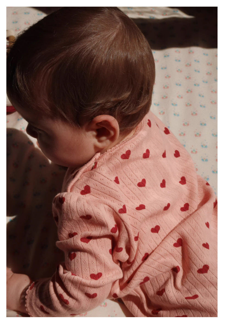 Long Sleeve Cotton Baby Romper - All Over Print Sleepsuit Style Bodysuit, 3 to 24 Months