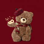 Soft plush teddy bear soft toy sitting upright, classic and New Year styles – view 2 of 8