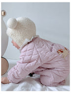 Padded Baby Snowsuit - Zip Up Wadded All-in-One with Back Embroidery, 3 to 24 Months