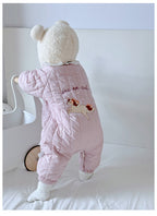 Padded Baby Snowsuit - Zip Up Wadded All-in-One with Back Embroidery, 3 to 24 Months